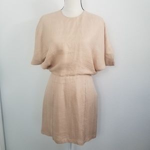 Wren Silk Dress Kimono Open Back Peach Blush Pink